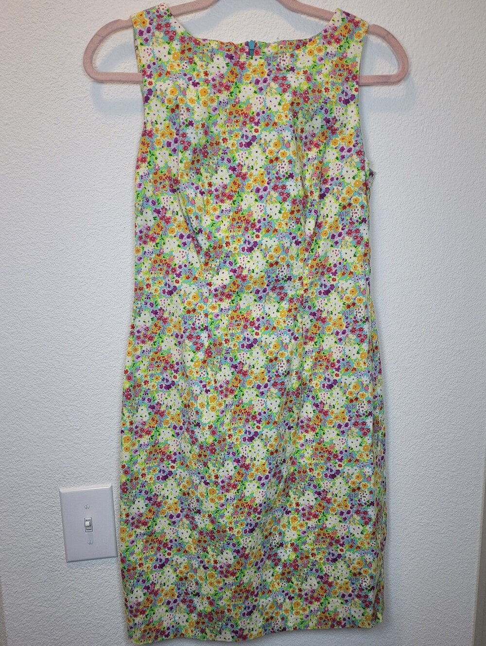 CDC Colorful Floral Mini Sheath Dress Size 8 Sleeveless Stretch Calico Print Y2K